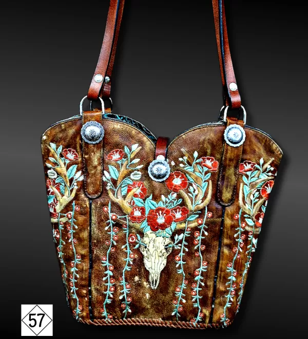 Deer corral cowboy boot purse