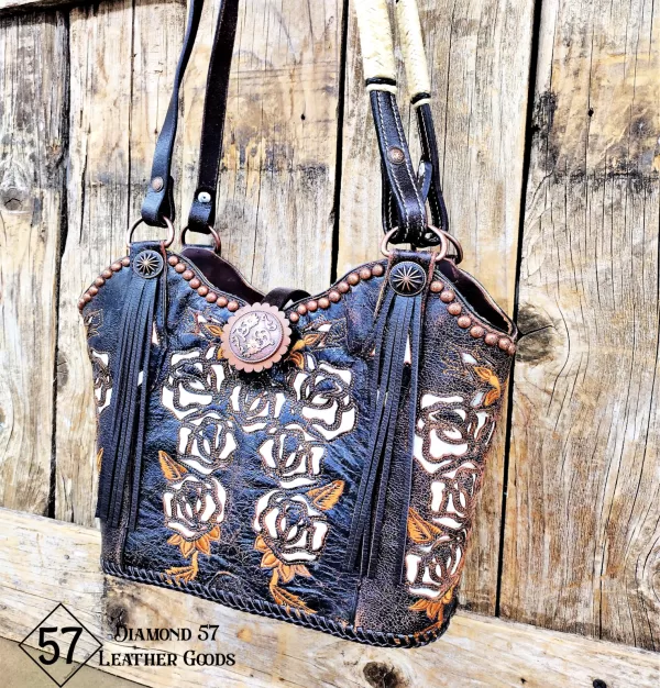 Brown cowboy boot purse by Diamond 57