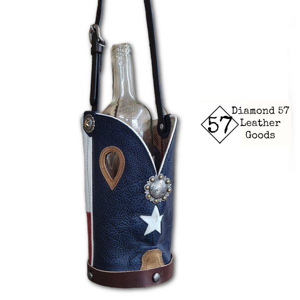 Cowboy boot wine tote