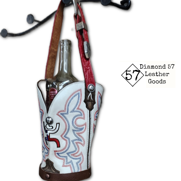 cowboy boot wine tote