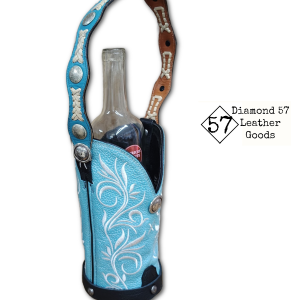 Blue cowboy boot wine tote