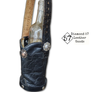 Black cowboy boot wine tote
