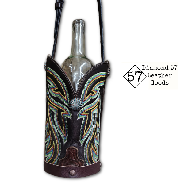 cowboy boot wine tote