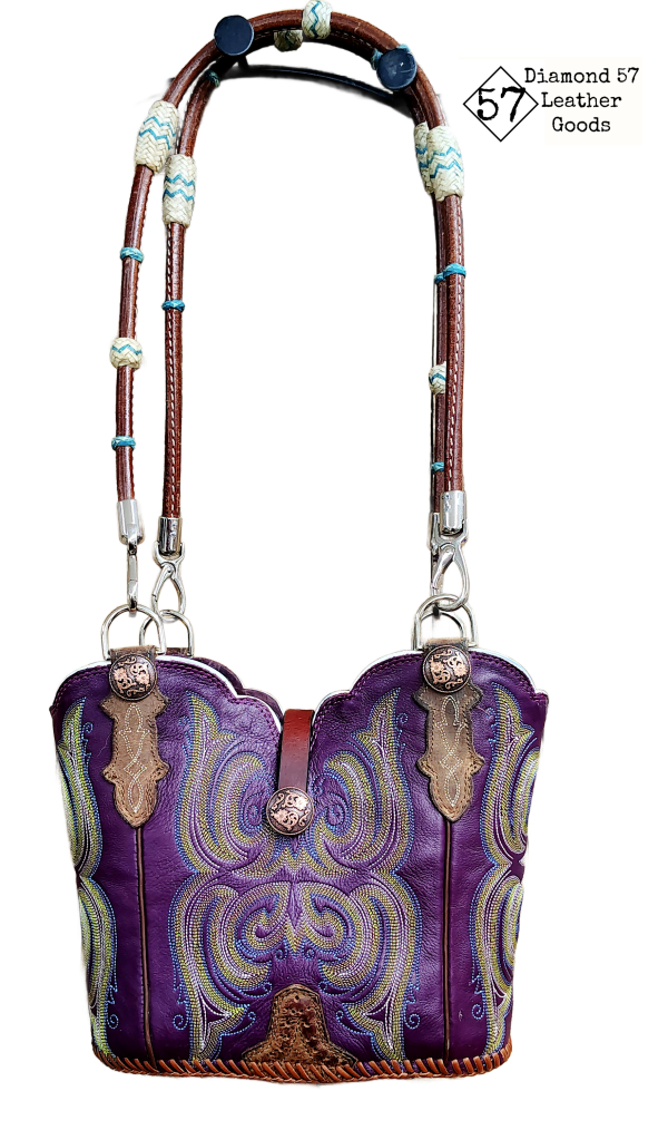back of cowboy boot purse