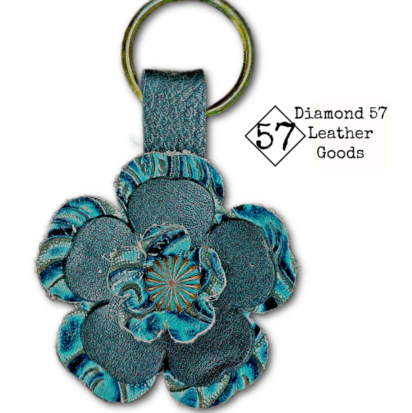 Leather Flower Key Chains - Image 3