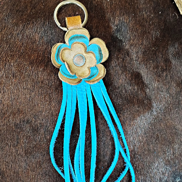 Leather Flower Key Chains - Image 2