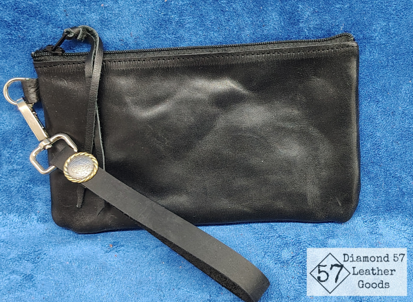Leather zippered wallet