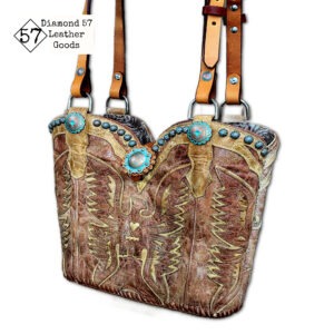 Cowboy boot purse with eagle inlay
